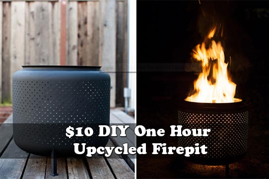 $10 DIY One Hour Upcycled Firepit