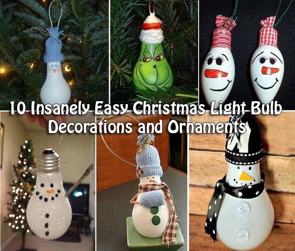 10 Insanely Easy Christmas Light Bulb Decorations and Ornaments