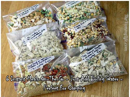 6 Instant Meals-On-The-Go - Just Add Boiling Water - Perfect For Camping 