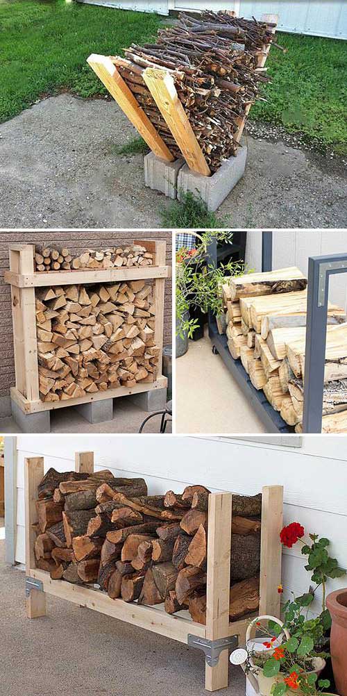 9 Super Easy DIY Outdoor Firewood Racks