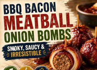 BBQ Bacon Meatball Recipe: Onion Bombs With a Twist BBQ Bacon Meatball Recipe