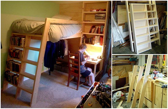  Build A Loft Bed with Built In Shelves