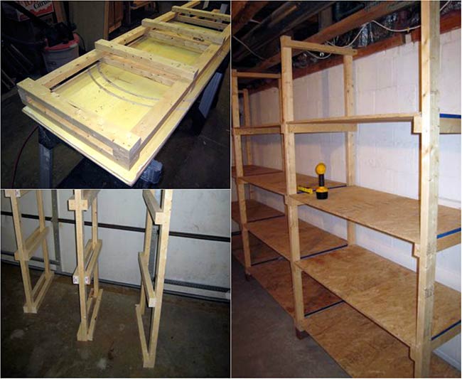 Build Inexpensive Basement Storage Shelves