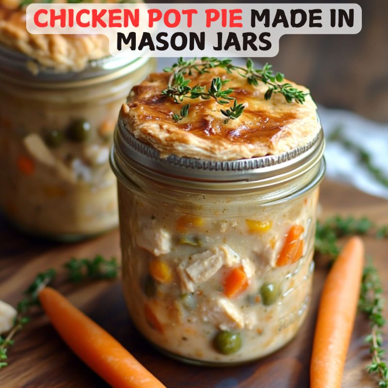 Chicken Pot Pie Made In Mason Jars