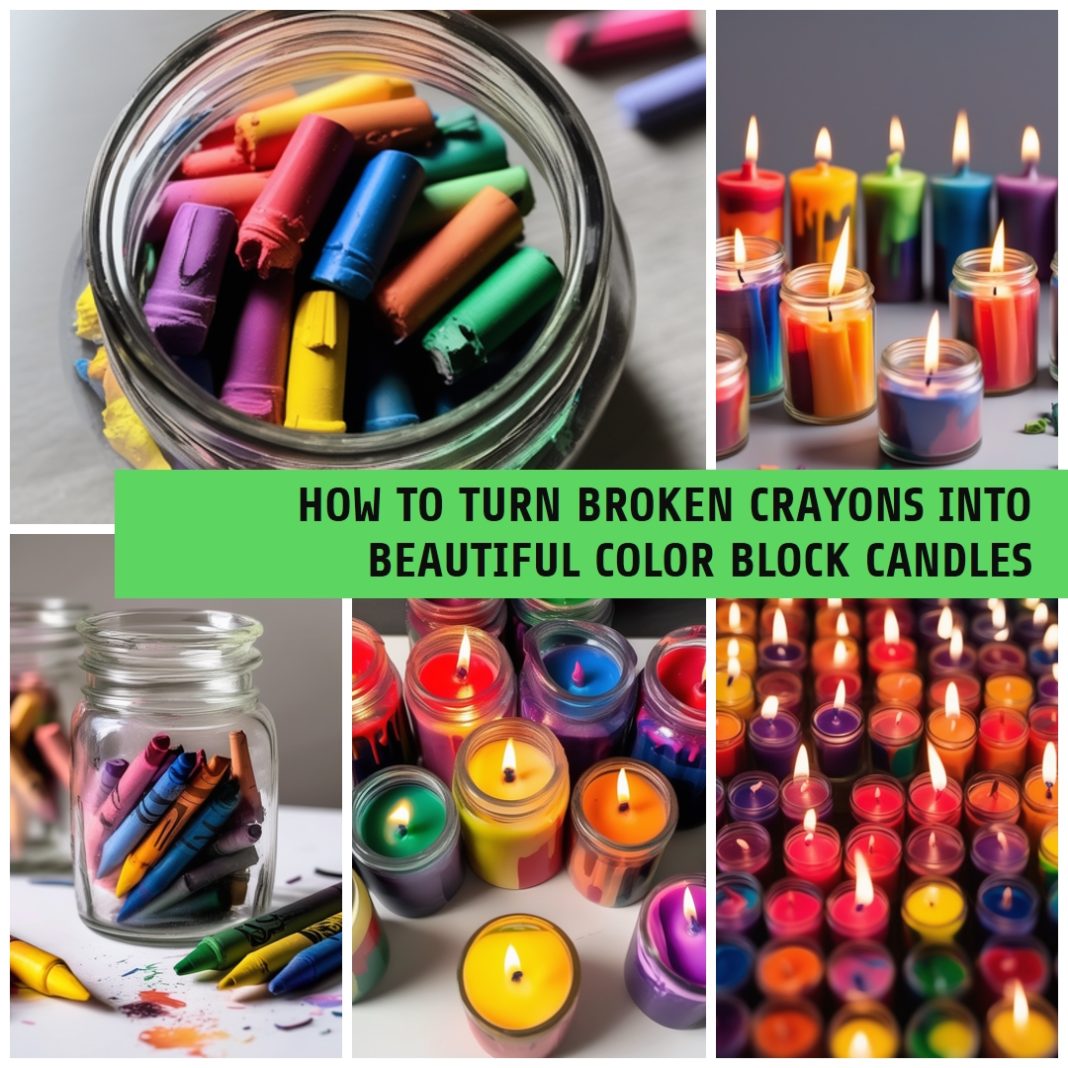 How To Turn Broken Crayons Into Beautiful Color Block Candles