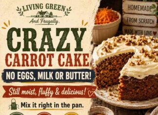 Crazy Carrot Cake – No Eggs, Milk or Butter Crazy Carrot Cake - No Eggs, Milk or Butter