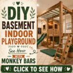 DIY Basement Indoor Playground with Monkey Bars