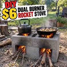 DIY Dual Burner 6 Brick Rocket Stove For Around $6 DIY Dual Burner 6 Brick Rocket Stove For Around $6