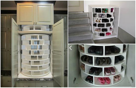 DIY Lazy Susan Cabinet for Shoes