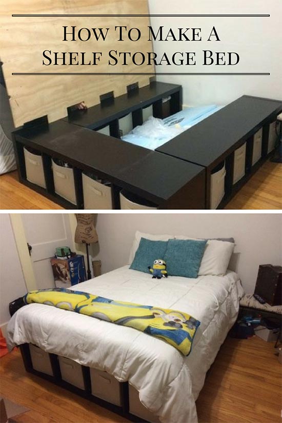 Creative Under Bed Storage Idea - DIY Shelf Bed Storage