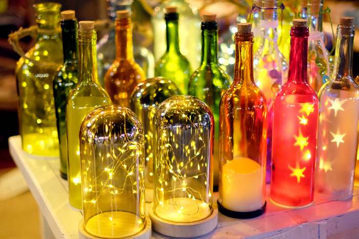 DIY Wine Bottle Lamps