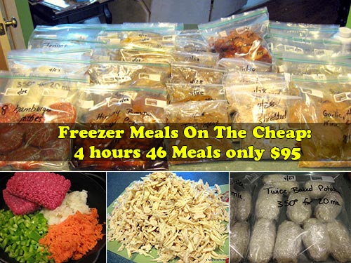 Freezer Meals On The Cheap: 4 hours 46 Meals only $95