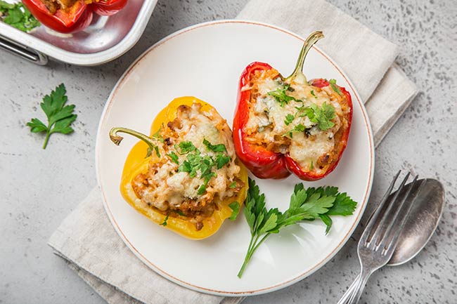 Healthy Grilled Turkey Stuffed Bell Peppers