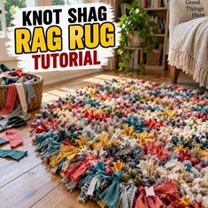 Homemade Knot Shag Rag Rug {Tutorial} Homemade Knot Shag Rag Rug {Tutorial}