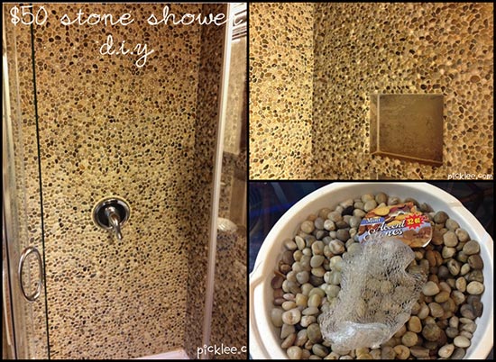 How To Make A Pebble Stone Shower For $50