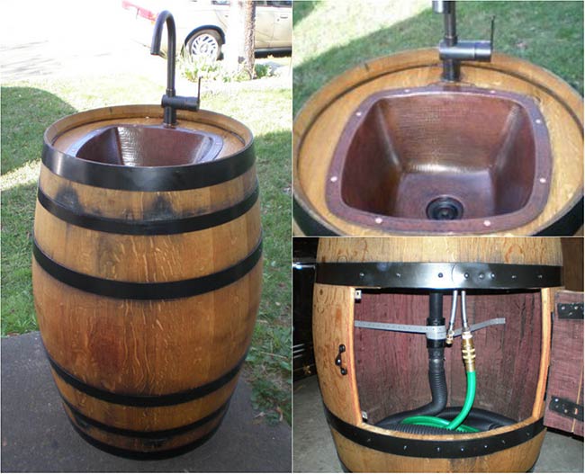 How To Turn A Wine Barrel Into An Outdoor Sink