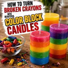 How To Turn Broken Crayons Into Beautiful Color Block Candles How To Turn Broken Crayons Into Beautiful Color Block Candles