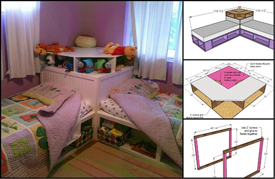 Build A Corner Unit For Twin Storage Beds, Corner Group Twin Beds