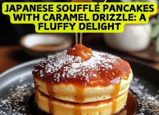 Japanese soufflé pancakes with caramel drizzle Japanese Soufflé Pancakes with Caramel Drizzle: A Fluffy Delight