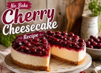 No Bake Cherry Cheesecake Recipe No Bake Cherry Cheesecake Recipe 🍒