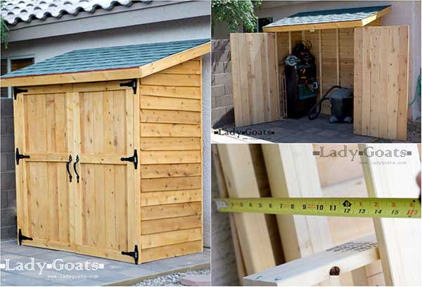 **diy** small cedar fence picket storage shed