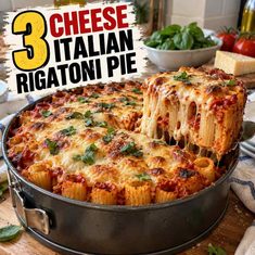 Three Cheese Italian Rigatoni Pie Recipe Three Cheese Italian Rigatoni Pie Recipe
