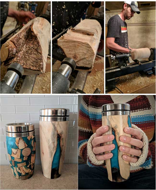 Tumbler Made From a Tree Root