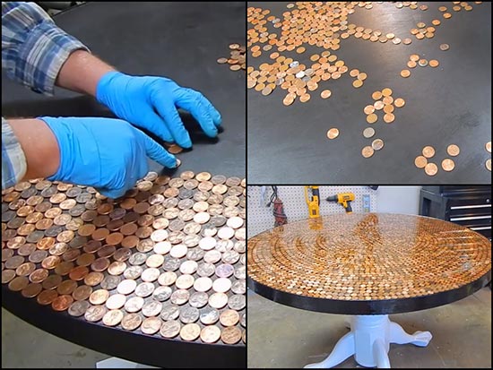 How To Create An Incredible Penny Table Top